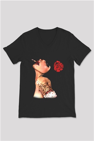 Unisex V Yaka Tişört TSR129