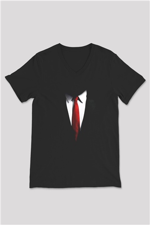 Unisex V Yaka Tişört TSR245