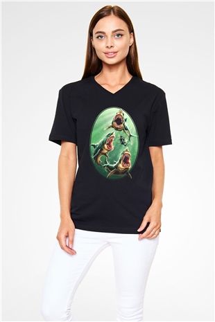 Unisex V Yaka Tişört TSR445