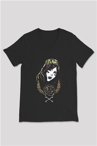 Unisex V Yaka Tişört TSR67