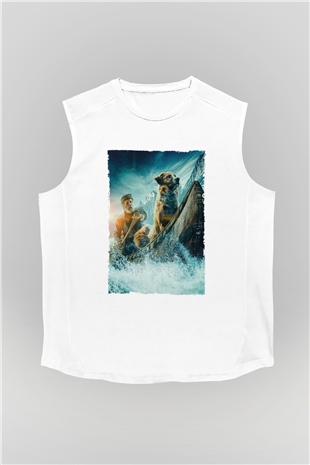 Unisex Vahşetin Çağrısı (The Call of the Wild) Baskılı Beyaz Kolsuz Tshirt