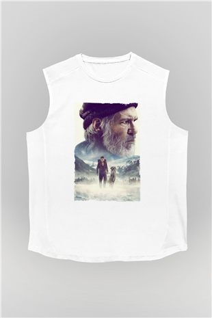 Unisex Vahşetin Çağrısı (The Call of the Wild) Baskılı Beyaz Kolsuz Tişört