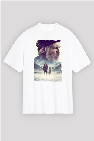Unisex Vahşetin Çağrısı (The Call of the Wild) Baskılı Beyaz Oversize Tişört