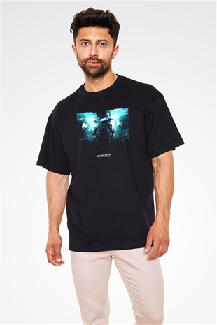 Unisex Vampir İmparatorluğu (Daybreakers) Baskılı Siyah Oversize T-shirt