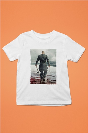 Unisex Vikings Baskılı Beyaz Çocuk Tshirt