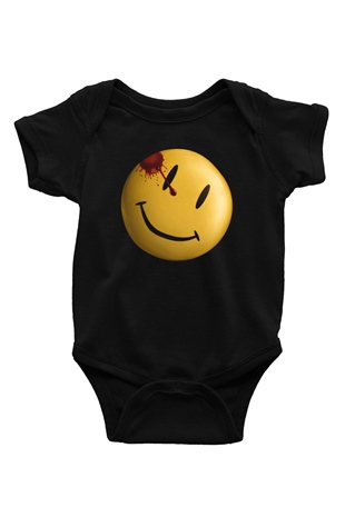 Unisex Watchmen Baskılı Siyah Bebek Body - Zıbın