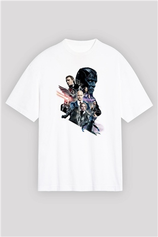 Unisex X-Men Apocalypse Baskılı Beyaz Oversize Oversize T-shirt