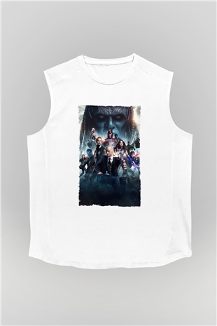 Unisex X-Men Apocalypse Baskılı Beyaz Kolsuz T-shirt