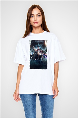 Unisex X-Men Apocalypse Baskılı Beyaz Oversize T-shirt