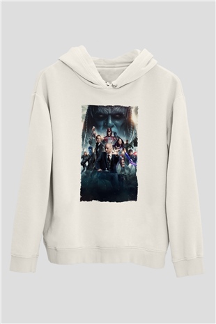 Unisex X-Men Apocalypse Baskılı Beyaz Kapüşonlu Sweatshirt