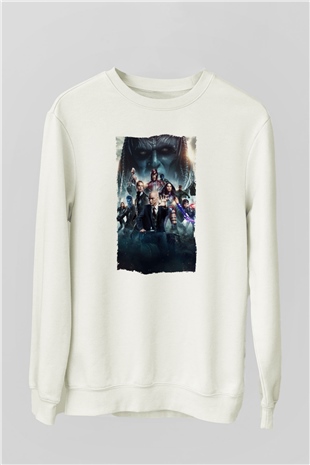 Unisex X-Men Apocalypse Baskılı Beyaz Sweatshirt