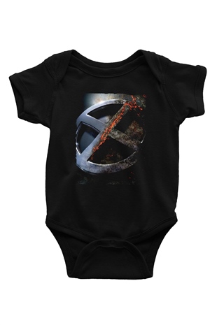 Unisex X-Men Apocalypse Baskılı Siyah Bebek Body - Zıbın