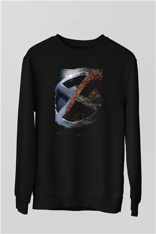Unisex X-Men Apocalypse Baskılı Siyah Sweatshirt