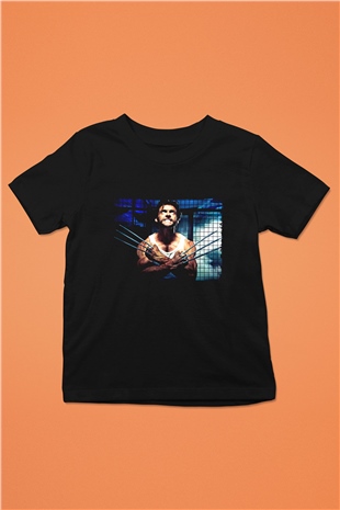 Unisex X-Men Başlangıç Wolverine (X-Men Origins Wolverine) Baskılı Siyah Çocuk T-Shirt