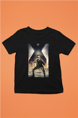 Unisex X-Men Days of Future Past Baskılı Siyah Çocuk Tişört
