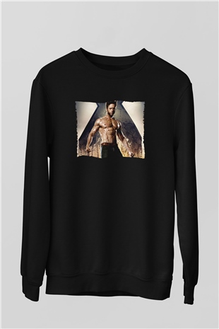 Unisex X-Men Days of Future Past Baskılı Siyah Sweatshirt