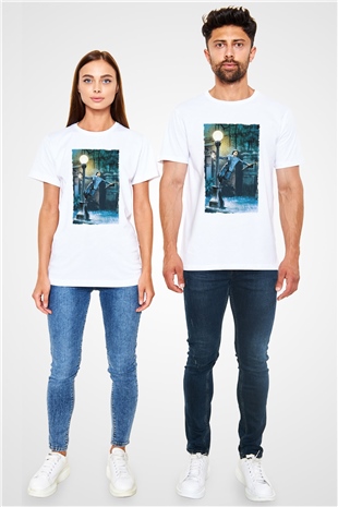 Yağmur Altında (Singin in the Rain) Baskılı Beyaz T-shirt