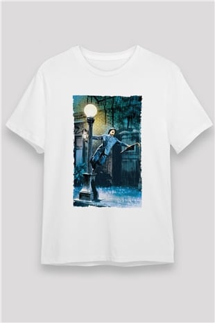 Yağmur Altında (Singin in the Rain) Baskılı Beyaz T-shirt