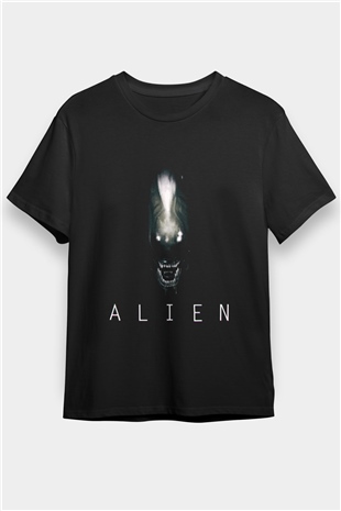 Yaratık (Alien) Baskılı Siyah T-shirt