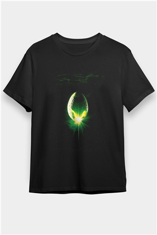 Yaratık (Alien) Baskılı Siyah Tişört