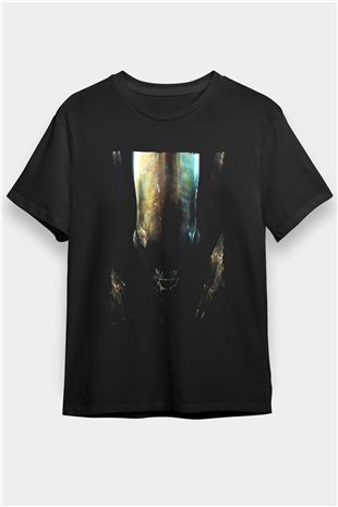 Yaratık (Alien) Baskılı Siyah Tshirt