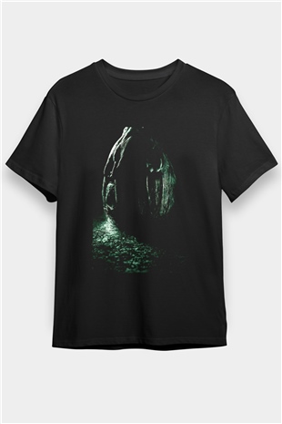 Yaratık (Alien) Baskılı Siyah Tshirt