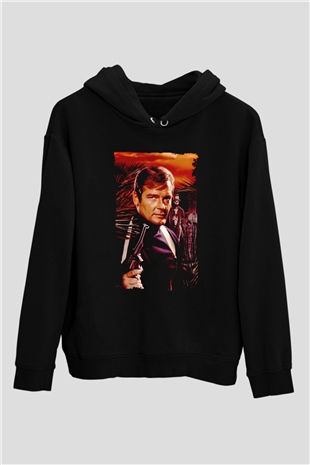 Unisex Yaşamak İçin Öldür (Live and Let Die) Baskılı Siyah Kapüşonlu Sweatshirt