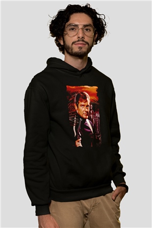 Unisex Yaşamak İçin Öldür (Live and Let Die) Baskılı Siyah Kapüşonlu Sweatshirt
