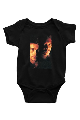 Unisex Yedi (Seven) Baskılı Siyah Bebek Body - Zıbın