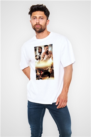 Unisex Yenilmez (Undisputed) Baskılı Beyaz Oversize Tişört
