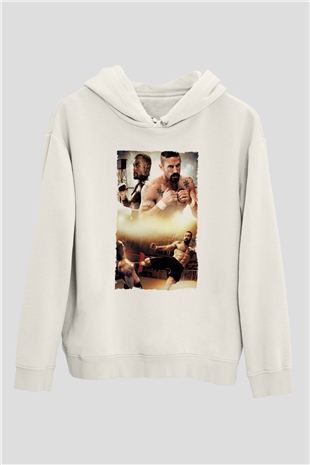 Unisex Yenilmez (Undisputed) Baskılı Beyaz Kapüşonlu Sweatshirt