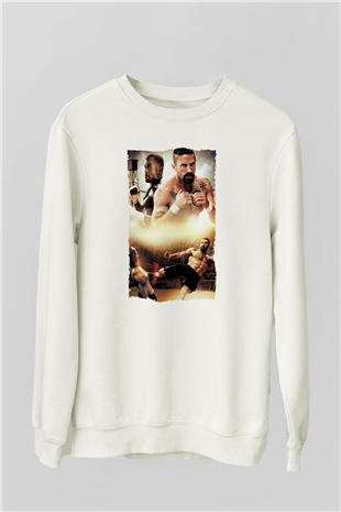 Unisex Yenilmez (Undisputed) Baskılı Beyaz Sweatshirt
