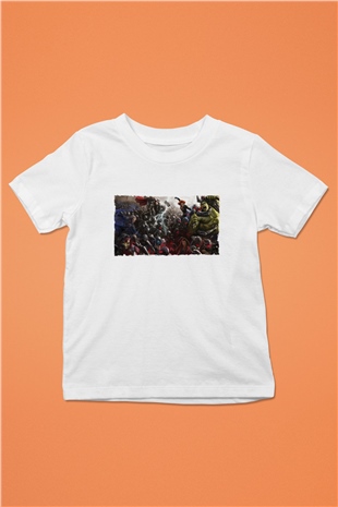 Unisex Yenilmezler 2 Avengers Age of Ultron Baskılı Beyaz Çocuk Tişört