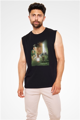 Unisex Yeşil Yol (The Green Mile) Baskılı Siyah Kolsuz T-shirt