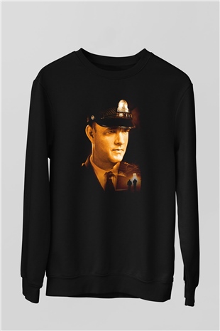 Unisex Yeşil Yol (The Green Mile) Baskılı Siyah Sweatshirt