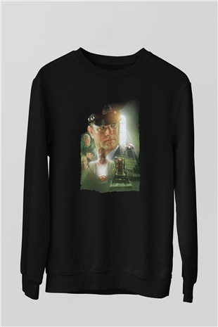 Unisex Yeşil Yol (The Green Mile) Baskılı Siyah Sweatshirt