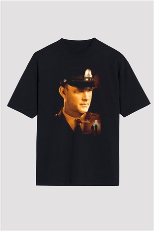 Unisex Yeşil Yol (The Green Mile) Baskılı Siyah Oversize Tişört