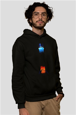 Unisex Yıldız Geçidi SG-1 (Stargate SG-1) Baskılı Siyah Kapüşonlu Sweatshirt