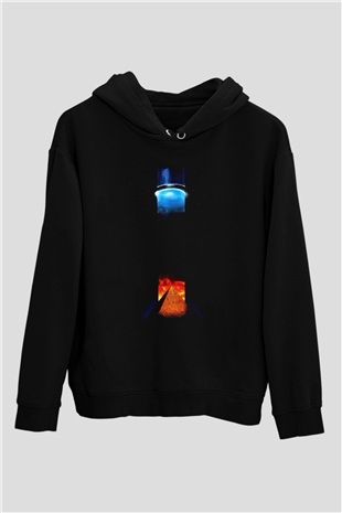 Unisex Yıldız Geçidi SG-1 (Stargate SG-1) Baskılı Siyah Kapüşonlu Sweatshirt
