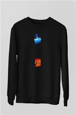 Unisex Yıldız Geçidi SG-1 (Stargate SG-1) Baskılı Siyah Sweatshirt