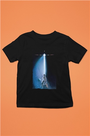 Unisex Yıldız Savaşları Bölüm VI - Jediın Dönüşü (Return of the Jedi) Baskılı Siyah Çocuk T-Shirt