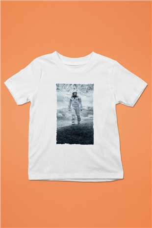 Unisex Yıldızlararası (Interstellar) Baskılı Beyaz Çocuk Tişört