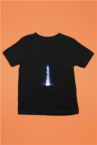 Unisex Yıldızlararası (Interstellar) Baskılı Siyah Çocuk Tshirt