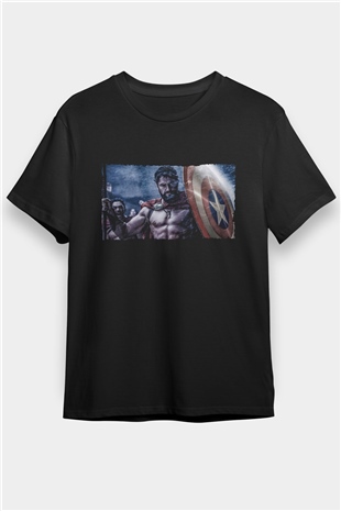 Yüzbaşı Artemis (Captain) Baskılı Siyah Tshirt