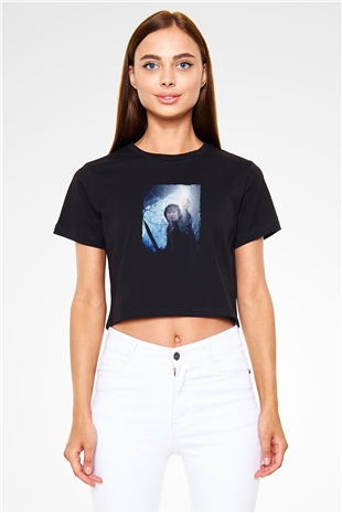 Unisex Yüzüklerin Efendisi Kralın Dönüşü (The Lord of the Rings The Return of the King) Baskılı Siyah Unisex Crop Top Tshirt