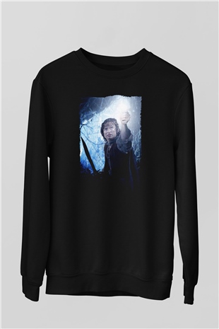 Unisex Yüzüklerin Efendisi Kralın Dönüşü (The Lord of the Rings The Return of the King) Baskılı Siyah Unisex Sweatshirt