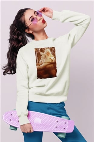 Unisex Yüzüklerin Efendisi Kralın Dönüşü (The Lord of the Rings The Return of the King) Baskılı Beyaz Sweatshirt