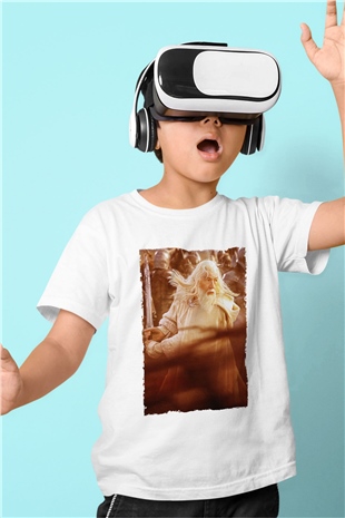 Unisex Yüzüklerin Efendisi Kralın Dönüşü (The Lord of the Rings The Return of the King) Baskılı Beyaz Çocuk Tshirt