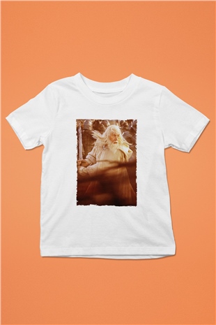 Unisex Yüzüklerin Efendisi Kralın Dönüşü (The Lord of the Rings The Return of the King) Baskılı Beyaz Çocuk Tshirt