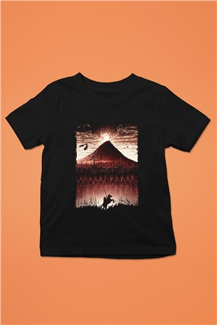 Unisex Yüzüklerin Efendisi Kralın Dönüşü (The Lord of the Rings The Return of the King) Baskılı Siyah Çocuk Unisex T-Shirt